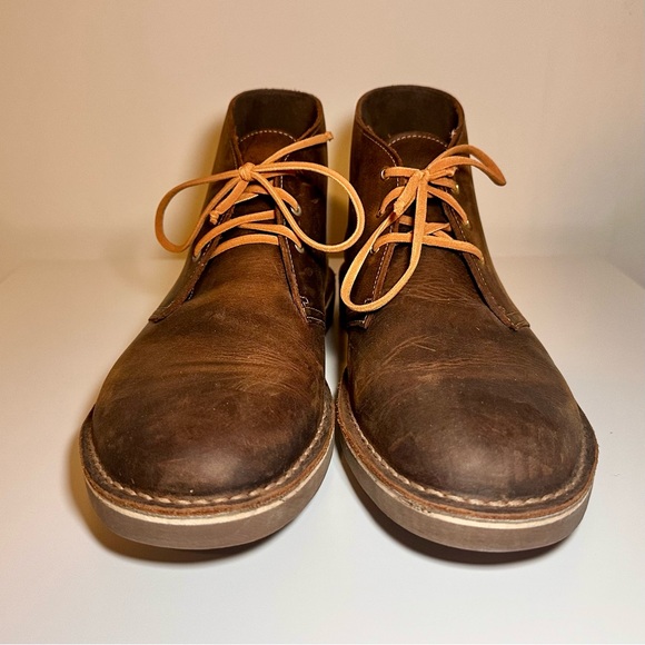 Clarks Brown Leather Chukka Boots - Picture 5 of 9